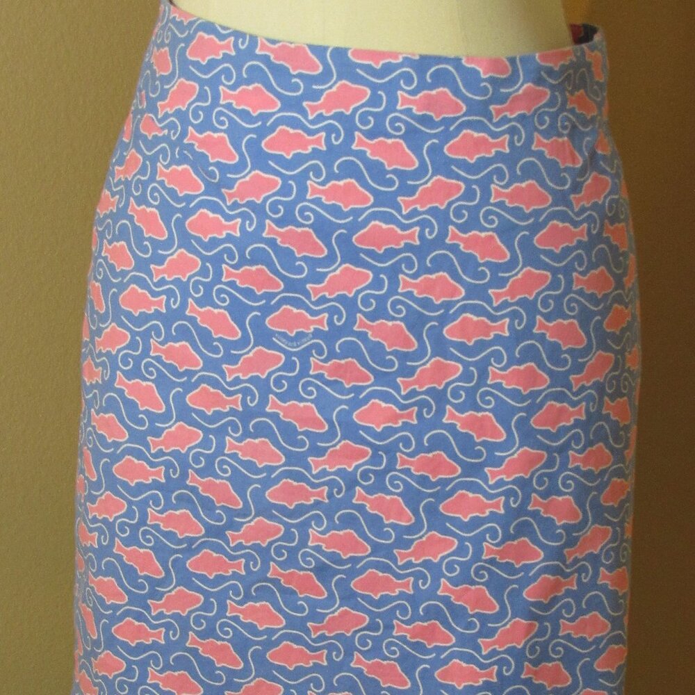 Vineyard Vines Blue & Pink Swedish Fish Skirt Size 10